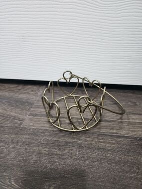 Heart Basket Gold Wire Home Interiors HOMCO 5” Valentines Day Decor